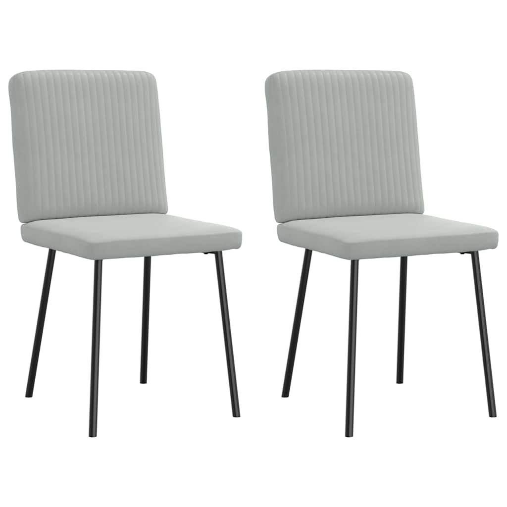 Chaises à manger lot de 2 Gris clair Velours