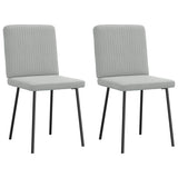 Chaises à manger lot de 2 Gris clair Velours