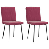 Chaises à manger lot de 2 Rouge bordeaux Velours