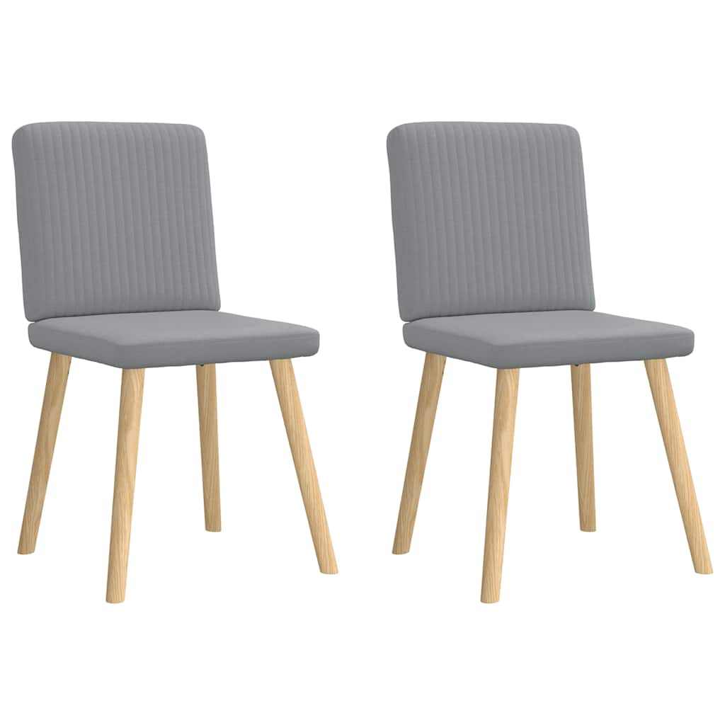 Dining chairs set of 2 light gray fabric