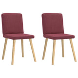 Chaises à manger lot de 2 rouge bordeaux tissu