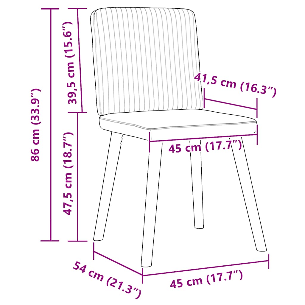 Chaises à manger lot de 2 marron foncé tissu