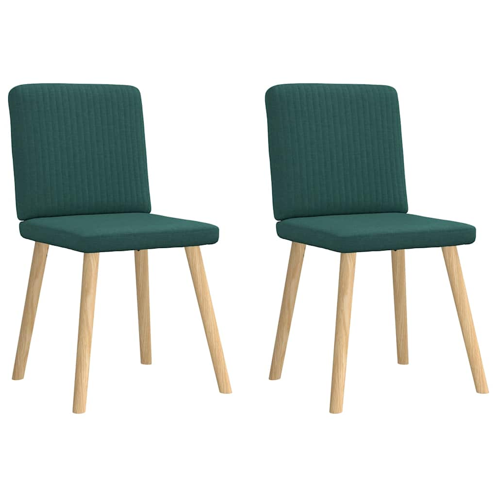 Dining chairs set of 2 dark green fabric