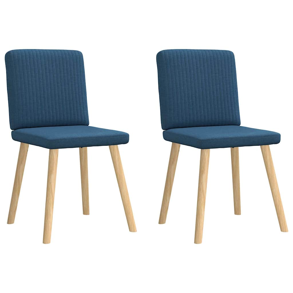 Chaises à manger lot de 2 bleu tissu