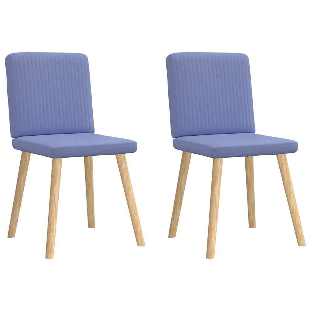 Chaises à manger lot de 2 bleu jean tissu