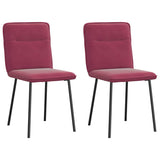 Chaises à manger lot de 2 Rouge bordeaux Velours