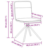 Chaises à manger lot de 2 marron foncé tissu