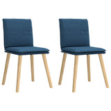 Chaises à manger lot de 2 bleu tissu