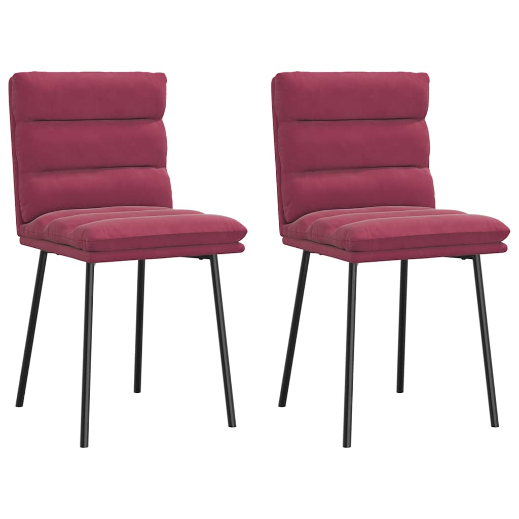 Dining chairs set of 2 Burgundy red Velvet