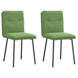 Chaises à manger lot de 2 Vert clair Velours