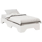 Cadre de lit sans matelas empilable blanc 100x200cm bois massif