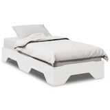 Cadre de lit sans matelas empilable blanc 100x200cm bois massif