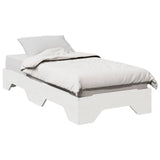 Cadre de lit sans matelas empilable blanc 90x200 cm bois massif