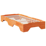 Cadre de lit sans matelas empilable cire marron 90x200 cm