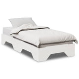 Cadre de lit sans matelas empilable blanc 80x200 cm bois massif