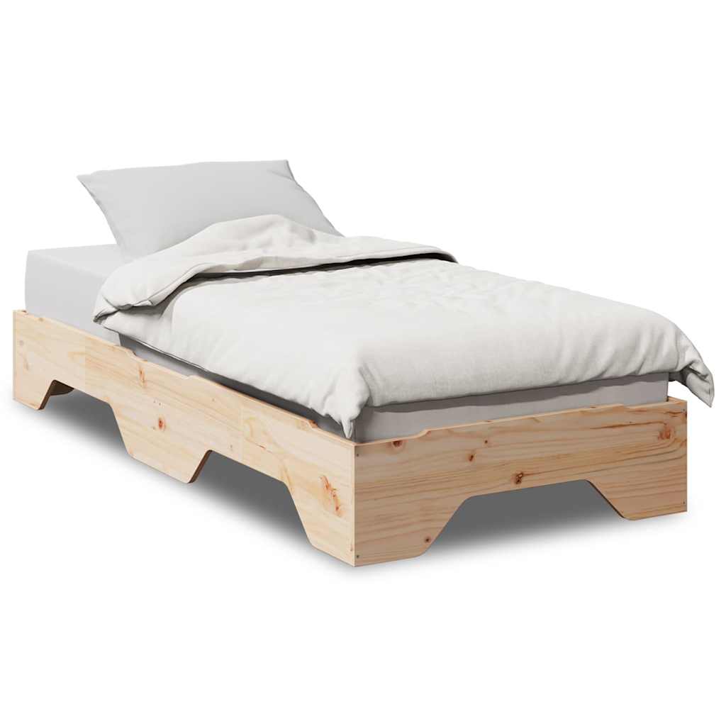 Cadre de lit sans matelas empilable 90x190 cm bois massif