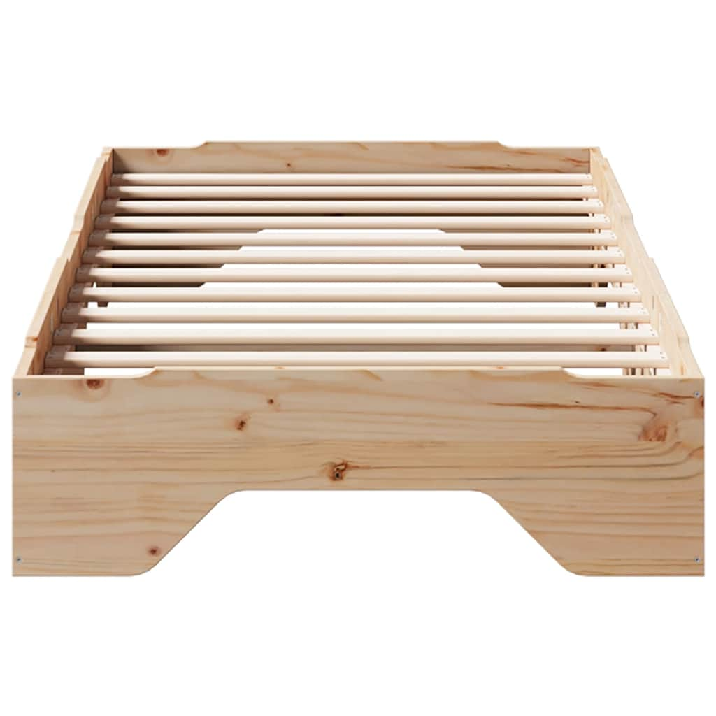 Cadre de lit sans matelas empilable 90x190 cm bois massif