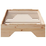 Cadre de lit sans matelas empilable 75x190 cm bois massif