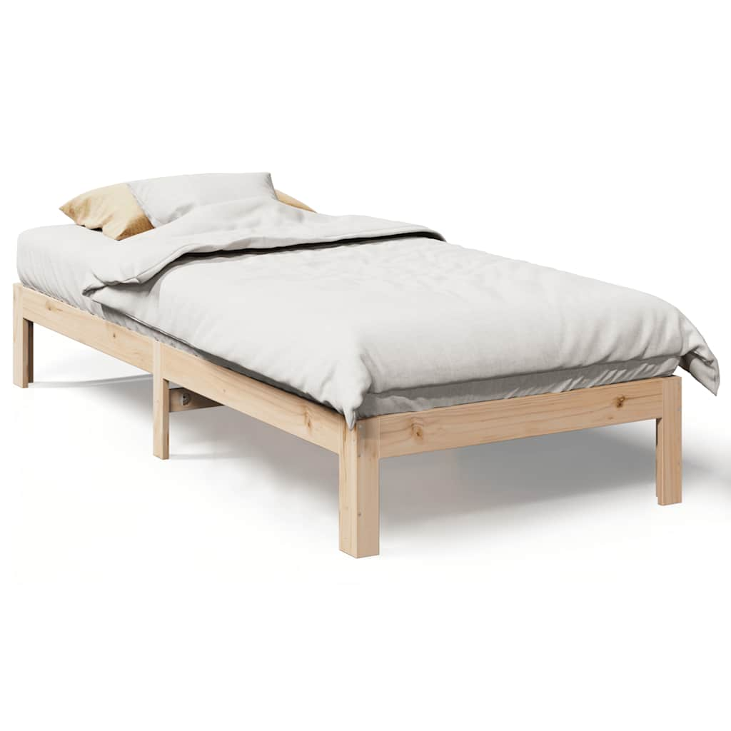 Bed frame without mattress 80x200 cm solid pine wood