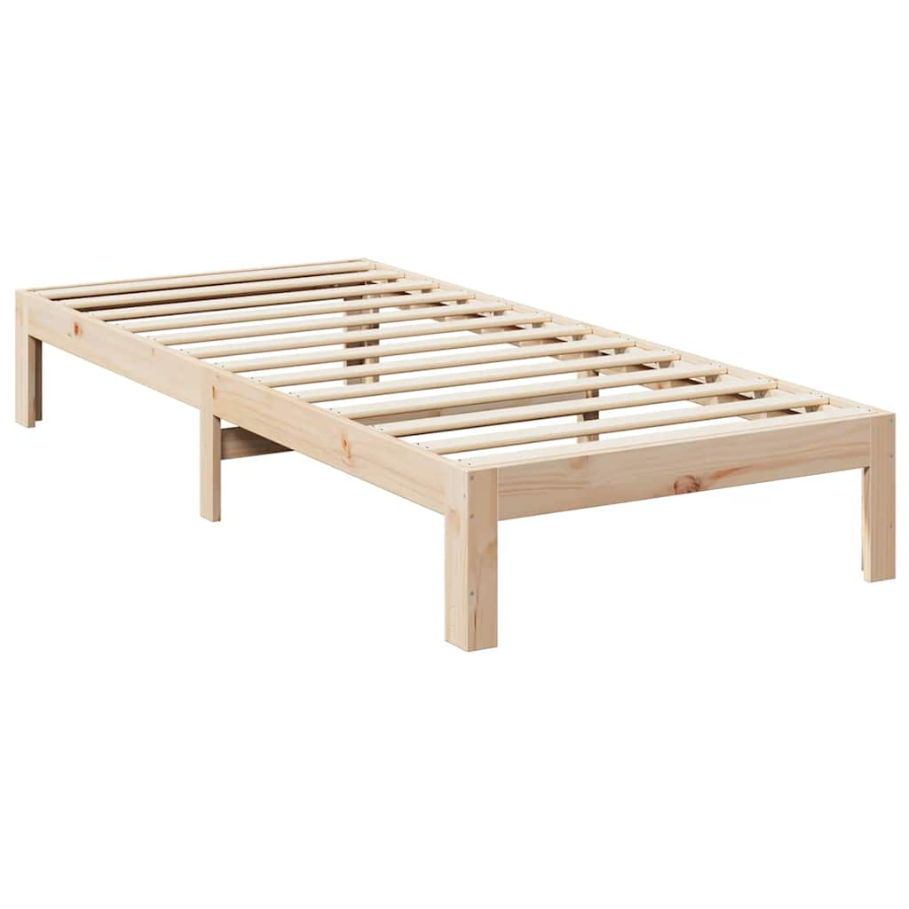 Bed frame without mattress 80x200 cm solid pine wood