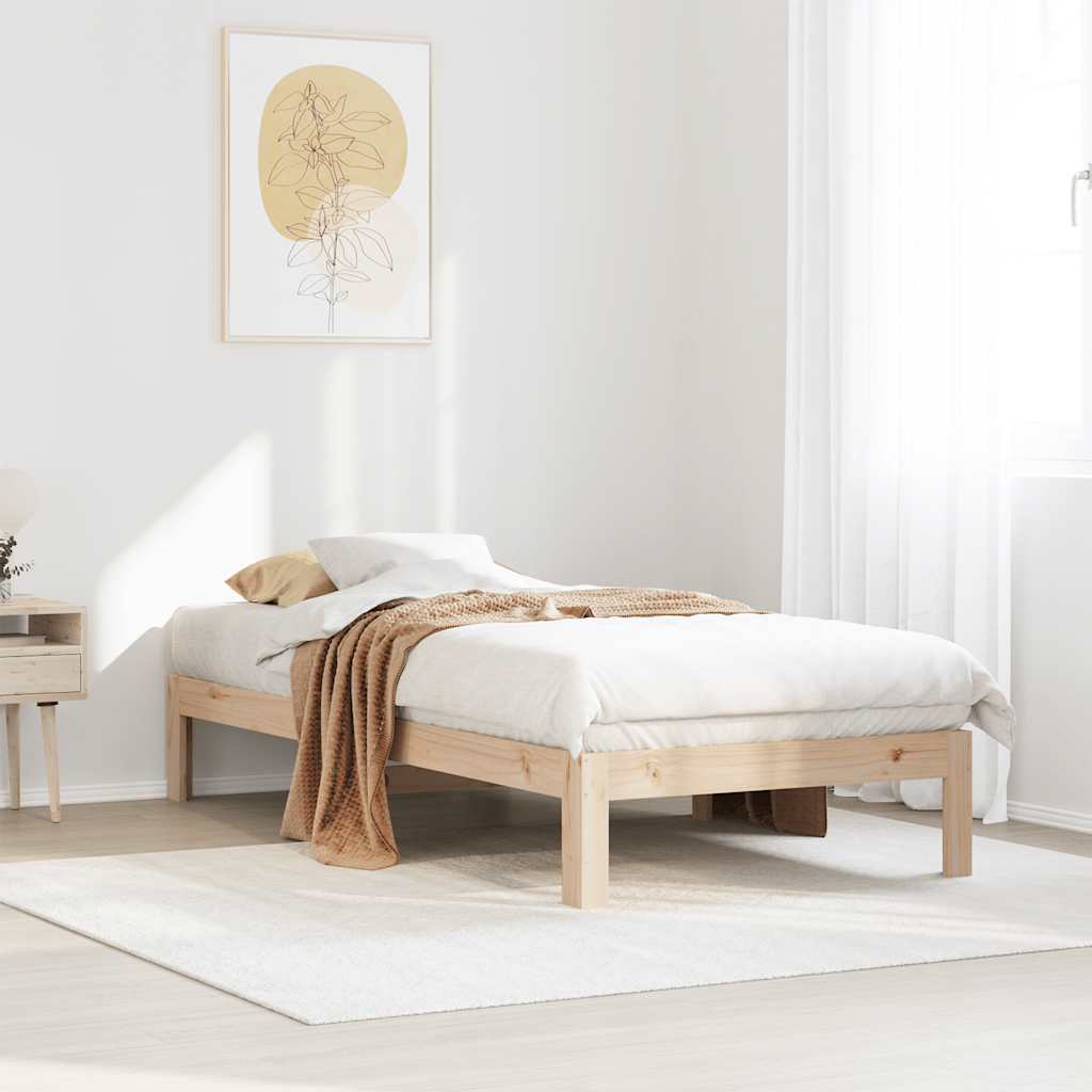 Bed frame without mattress 80x200 cm solid pine wood