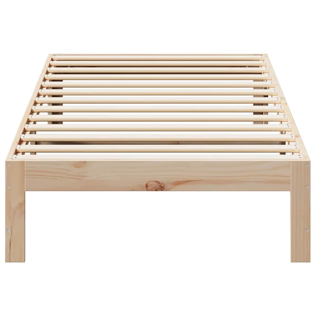 Bed frame without mattress 80x200 cm solid pine wood