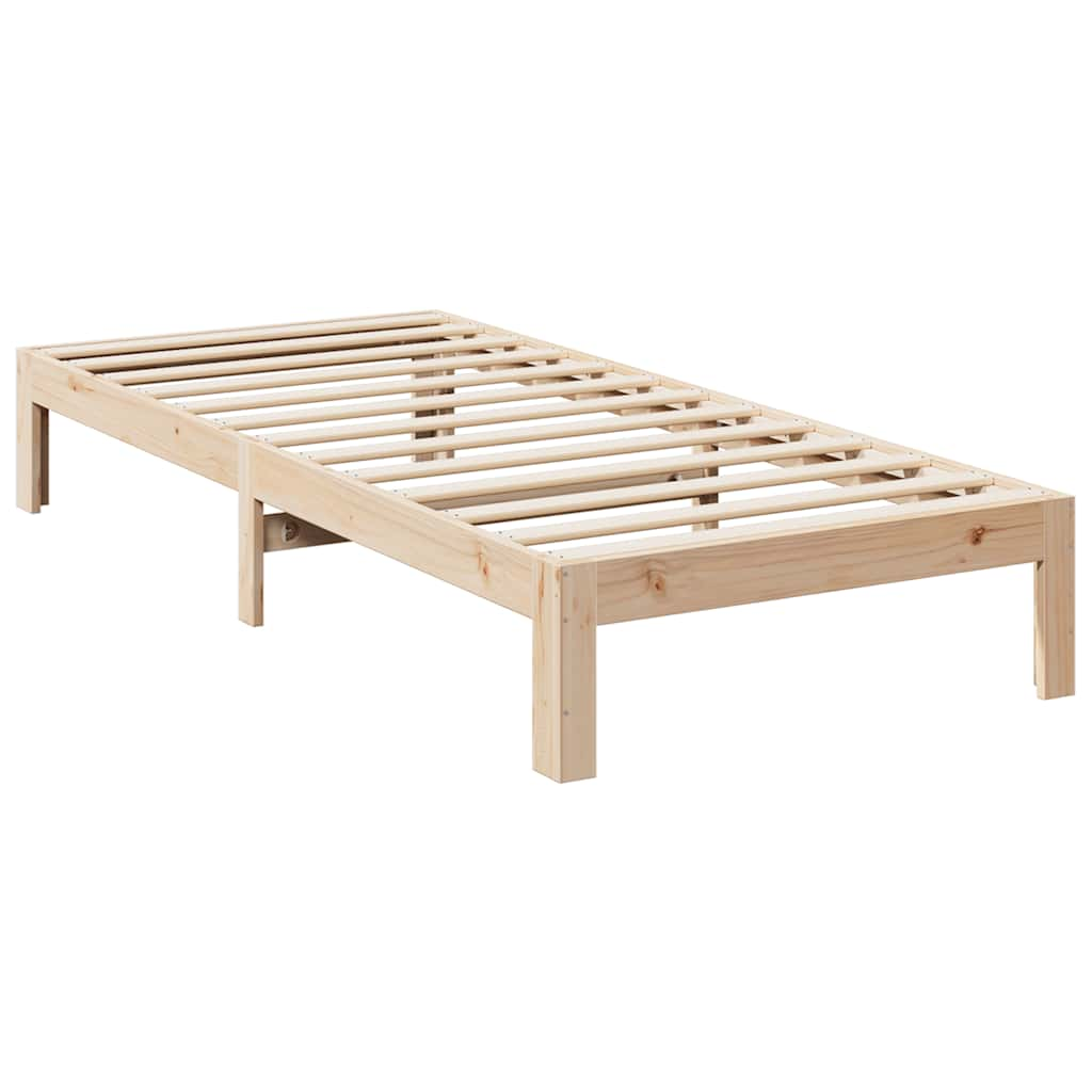 Bed frame without mattress 80x200 cm solid pine wood