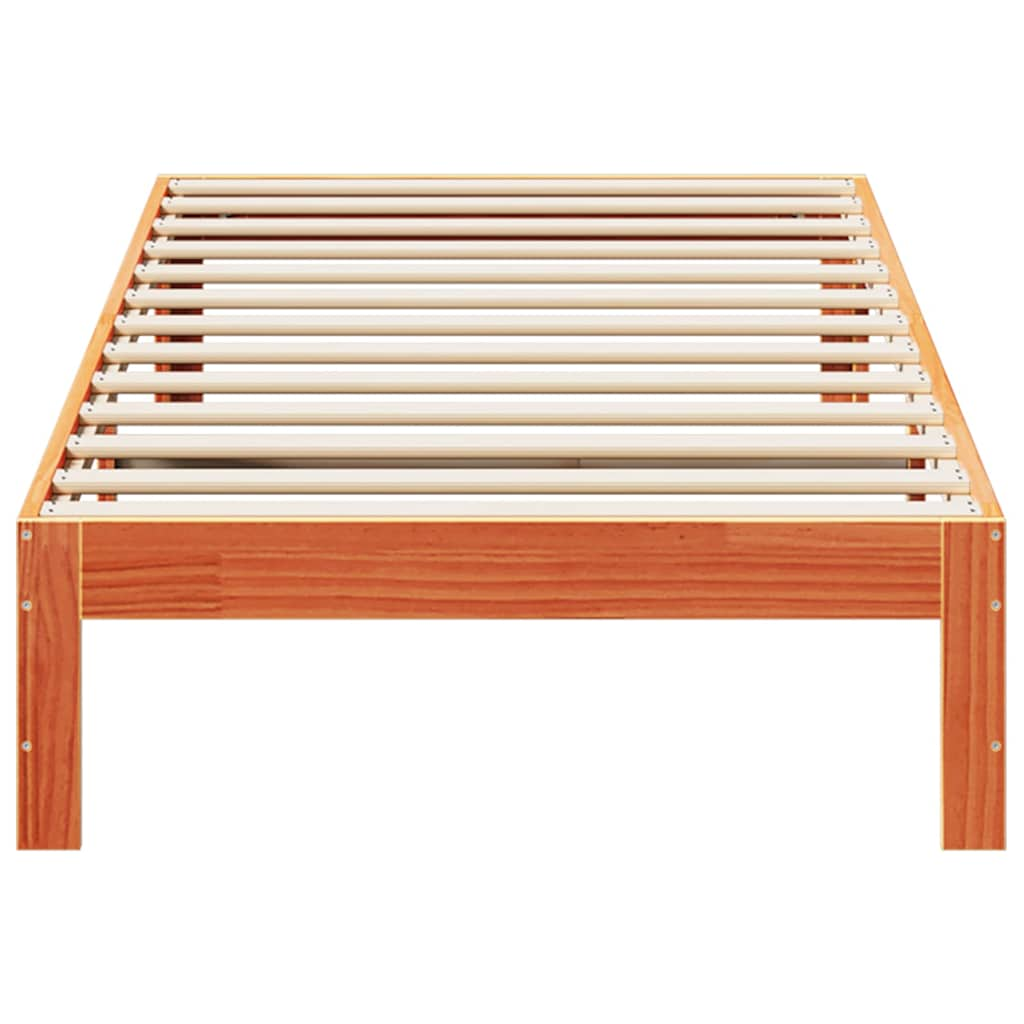 Cadre de lit sans matelas cire marron 80x200 cm bois pin massif