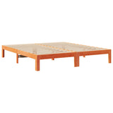 Cadre de lit sans matelas cire marron 160x200cm bois pin massif