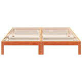 Cadre de lit sans matelas cire marron 160x200cm bois pin massif