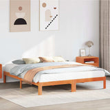 Cadre de lit sans matelas cire marron 180x200cm bois pin massif