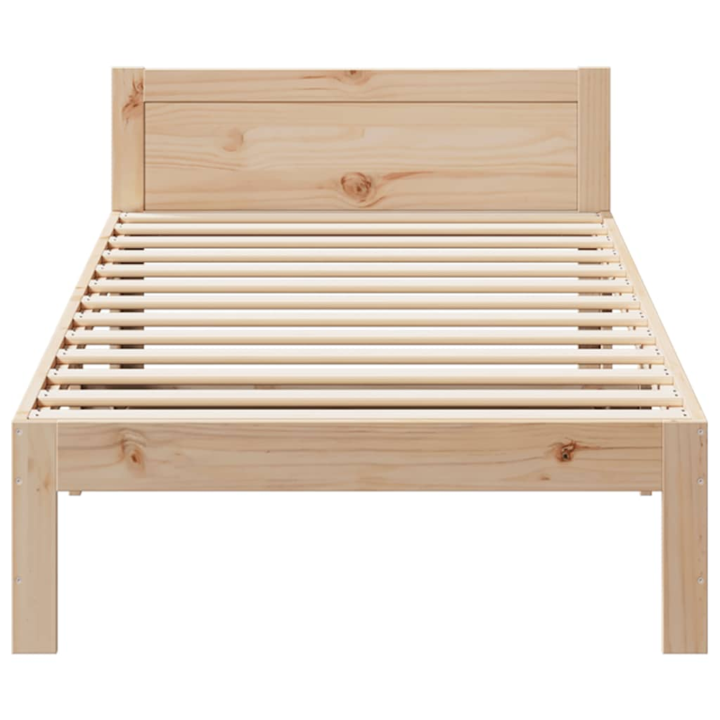 Bed frame without mattress 80x200 cm solid pine wood