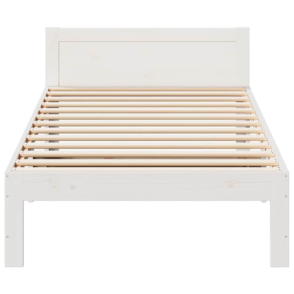 Cadre de lit sans matelas blanc 80x200 cm bois massif de pin