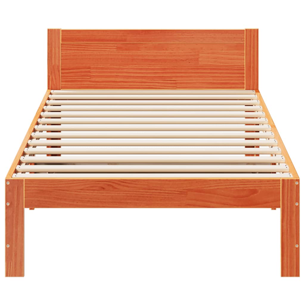 Cadre de lit sans matelas cire marron 80x200 cm bois pin massif