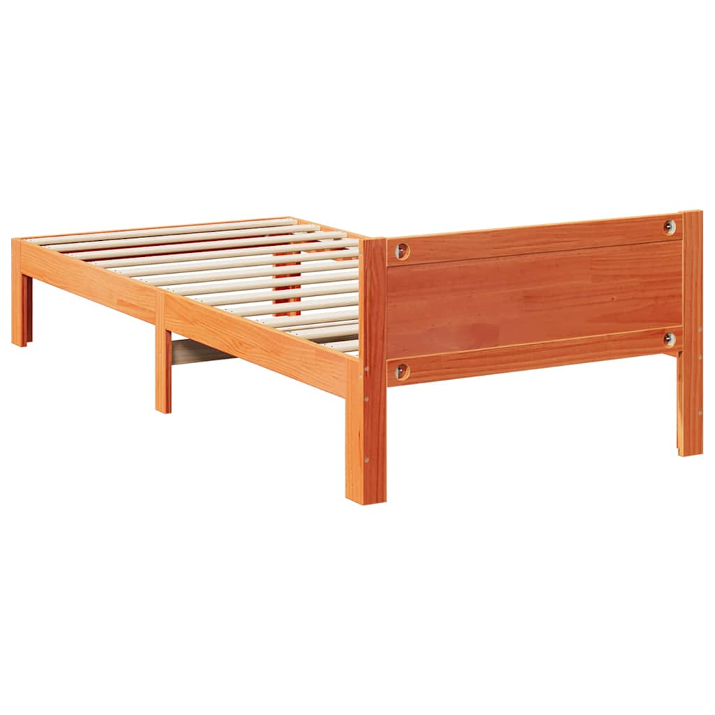 Cadre de lit sans matelas cire marron 80x200 cm bois pin massif