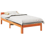 Cadre de lit sans matelas cire marron 80x200 cm bois pin massif