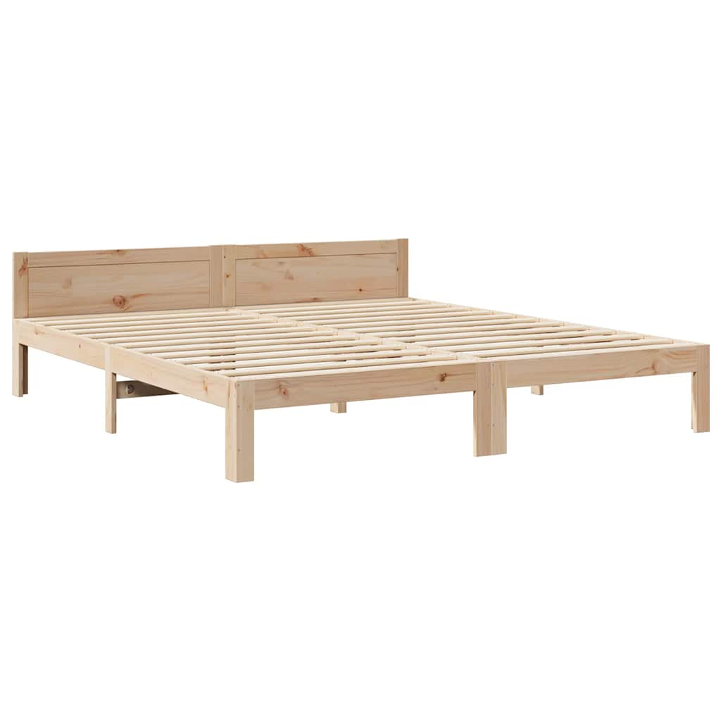 Bed frame without mattress 160x200 cm solid pine wood