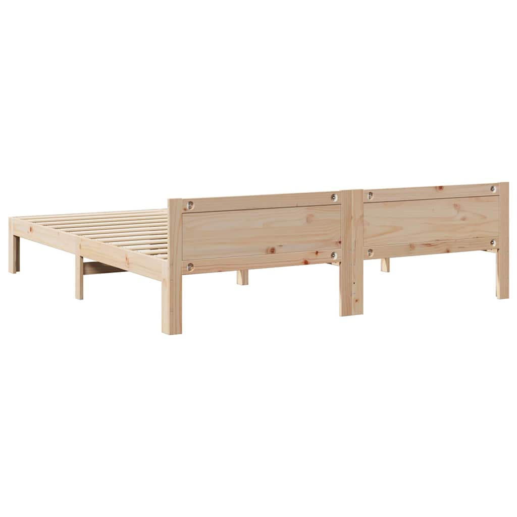 Bed frame without mattress 160x200 cm solid pine wood