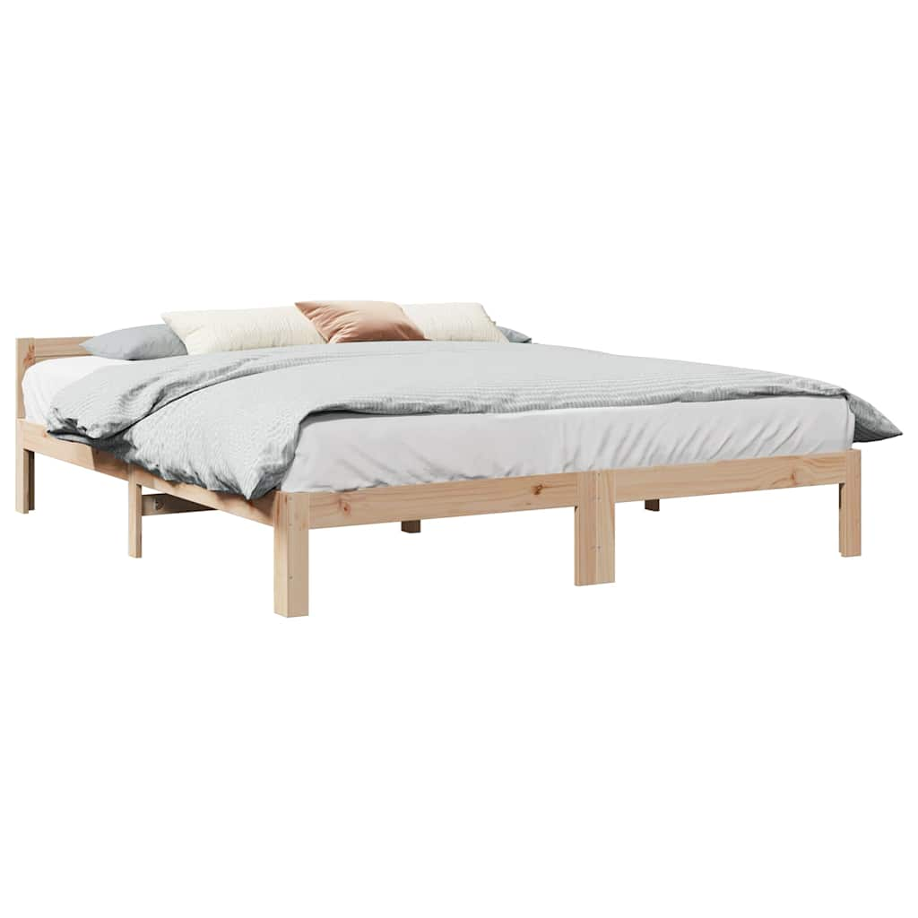 Bed frame without mattress 160x200 cm solid pine wood