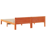 Cadre de lit sans matelas cire marron 160x200cm bois pin massif