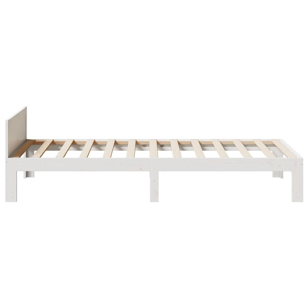 Cadre de lit sans matelas blanc 90x200 cm bois de pin massif