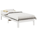 Cadre de lit sans matelas blanc 90x200 cm bois de pin massif