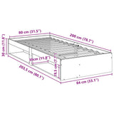 Lit de jour sans matelas cire marron 80x200 cm bois pin massif