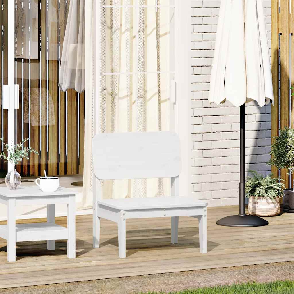 Chaise de jardin blanc 60x52,5x72 cm bois de pin massif