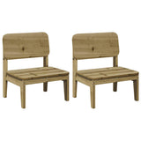 Garden chairs set of 2 brown wax 60x52.5x72 cm