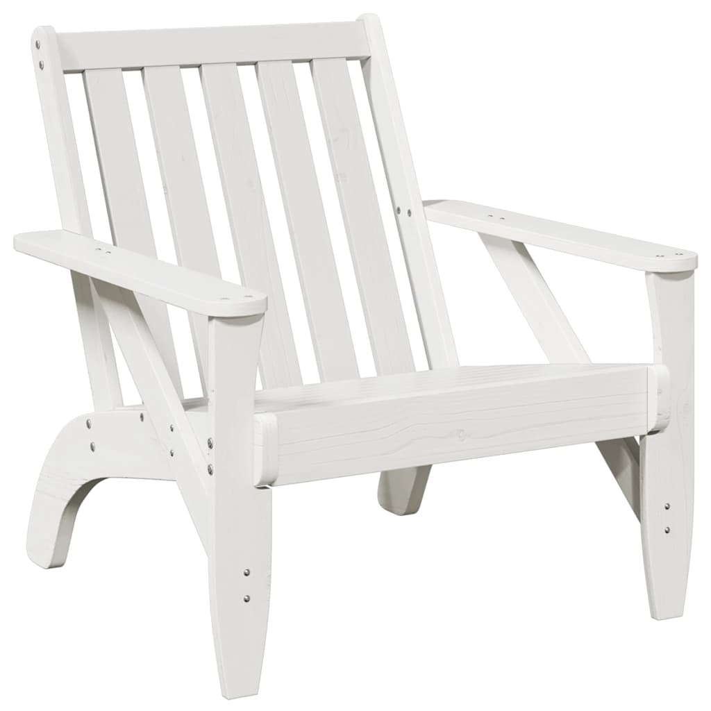 Chaise de jardin adirondack blanc 75x77x77cm bois massif de pin