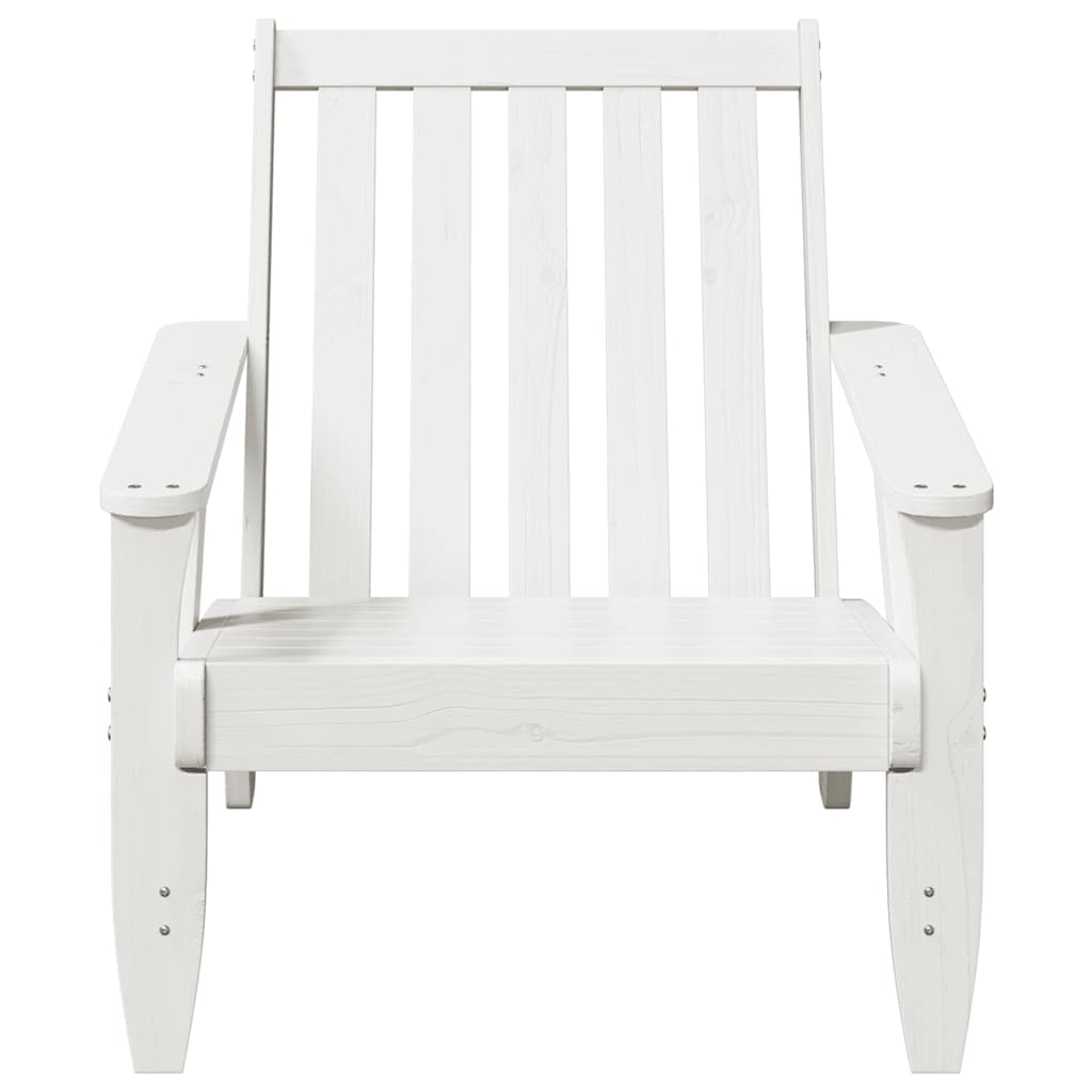 Chaise de jardin adirondack blanc 75x77x77cm bois massif de pin