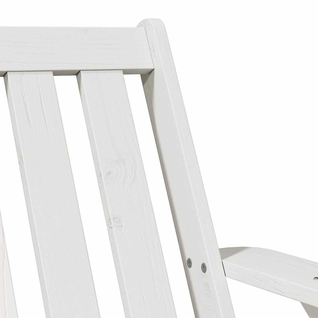 Chaise de jardin adirondack blanc 75x77x77cm bois massif de pin