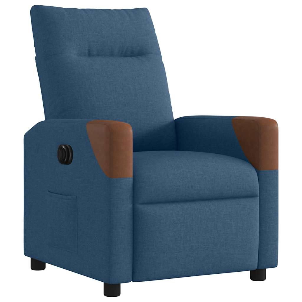 Fauteuil inclinable électrique Bleu Tissu