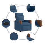 Fauteuil inclinable électrique Bleu Tissu